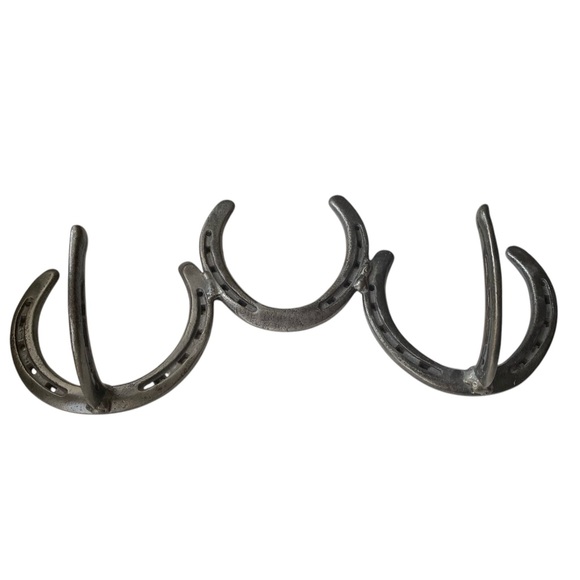 Iron Metal Horseshoe Wall Rack 2 Hook Coat Hat Storage Western Cowboy FIRM $ - Picture 1 of 10